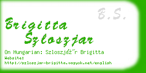 brigitta szloszjar business card